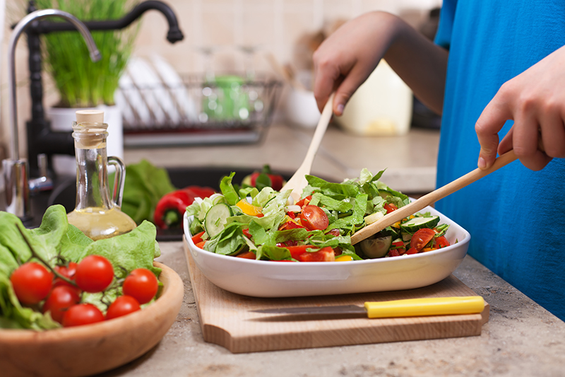 making a salad