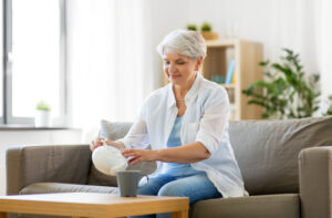 Woman pouring tea