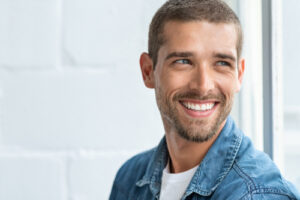 man smiling after LASIK