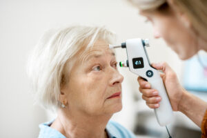 woman during eye exam 