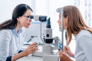 woman getting an eye exam