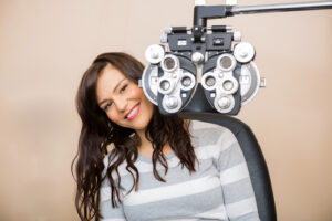 woman before lasik eye exam