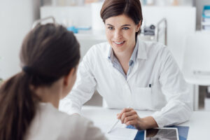 doctor talking to patient